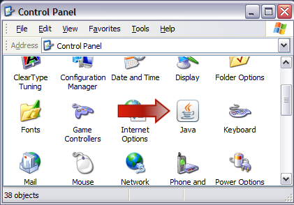 Java control panel